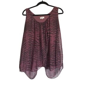 Whimsy Goth Vtg H Trend Size S Sleeveless Tiger Print Tunic Top Made in Italy